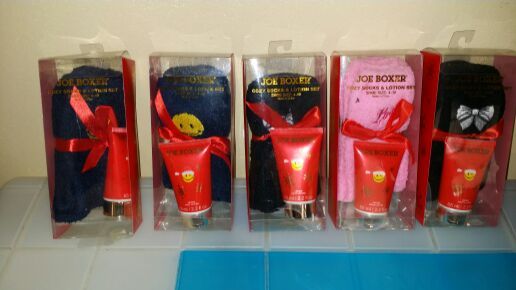 Joe Boxer cozy socks and lotion $5