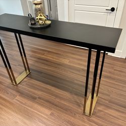 🖤 Modern Black & Gold Console / Kitchen Island Table
