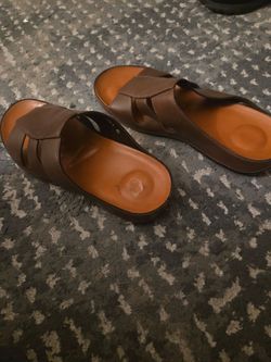 MENS HANDMADE SANDALS FAUX LEATHER EXCELLENT CONDITION 11.5
