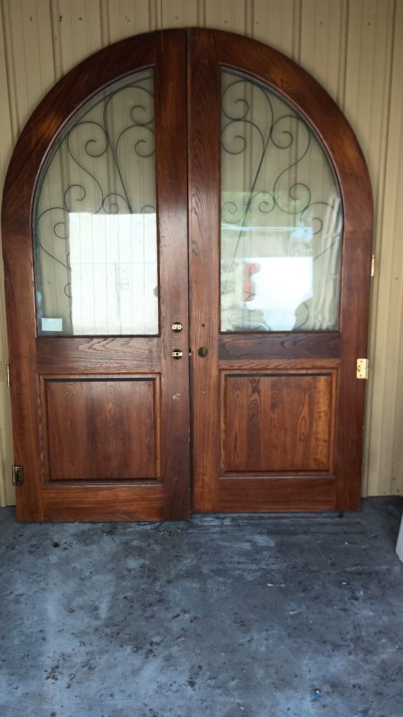 True arched French Doors
