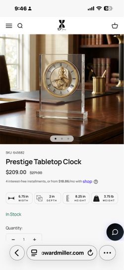 Howard Miller Tabletop Clock.
