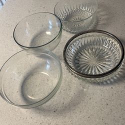 4 Nice Glass Bowls 