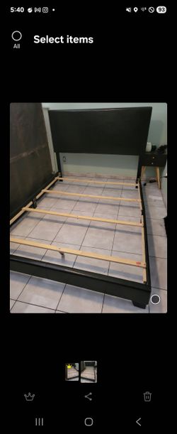 Bed Frame Queen upholstered faux leather