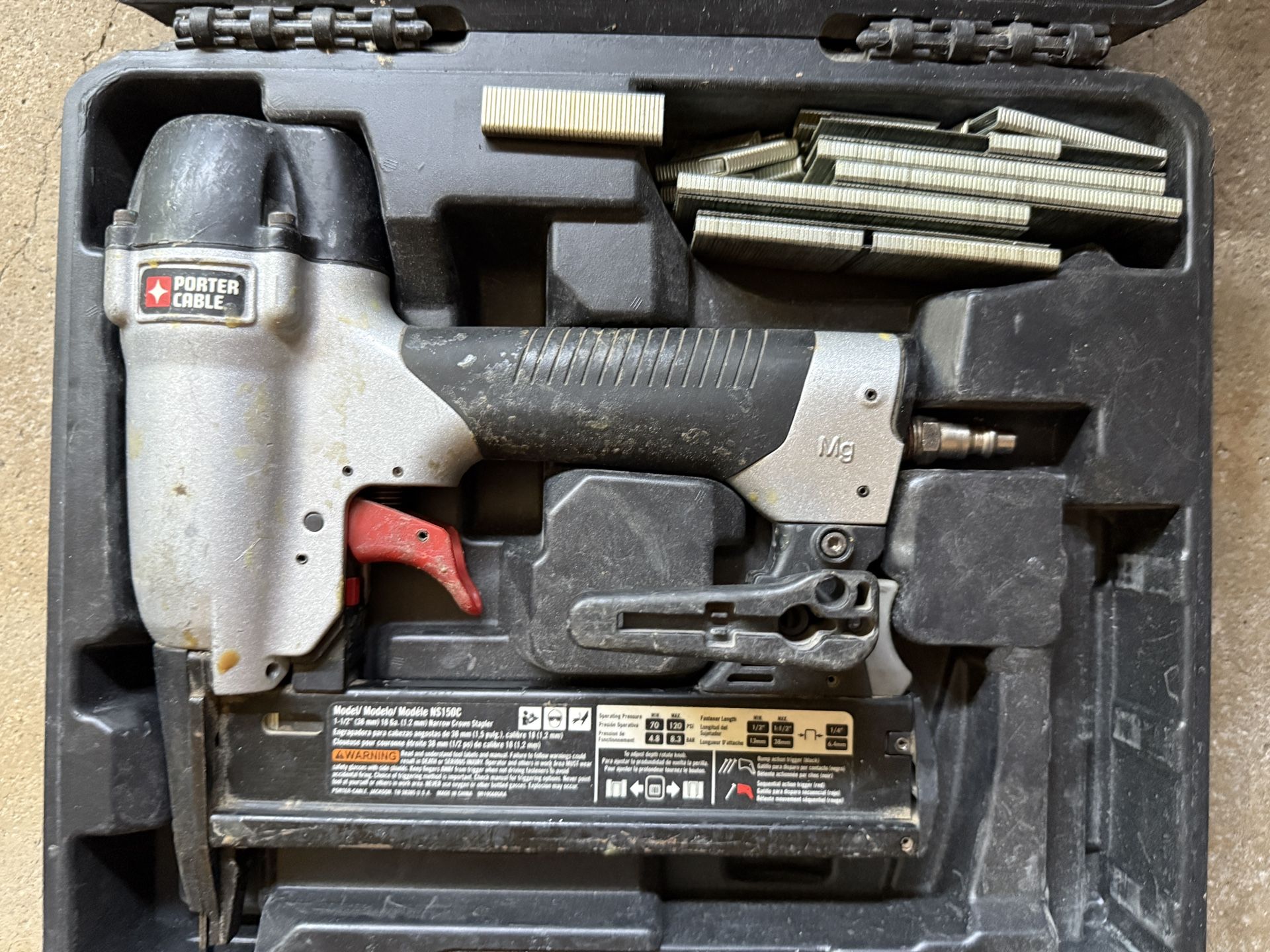 Porter & Cable crown narrow stapler with case, only $30 cash. Must meet in person to deliver.