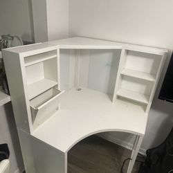 IKEA MICKE Corner desk / workstation, white, 39 3/8x55 7/8 " desk