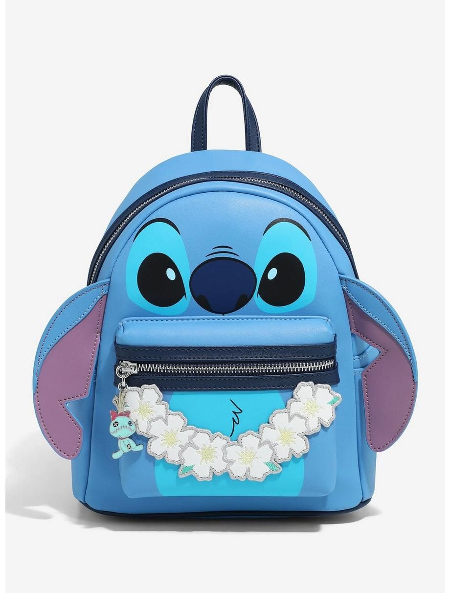 Loungefly Disney Lilo Stitch Figural Stitch with Lei Mini
