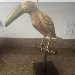 Wooden Toucan with Brass Beak & Claws