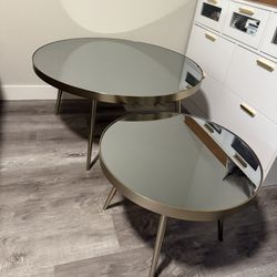 Coffee Table, Round, Gold, Mid Century Modern 
