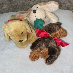 3 Stuffed Animal Toys. Puppies. 5”