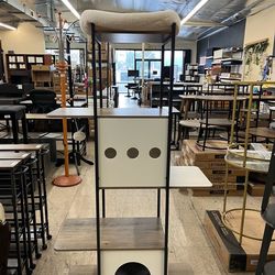 Fendrea Cat Tree 5 Tier Tower w/ Scratching Post Large Scratch Mat Modern - Greige