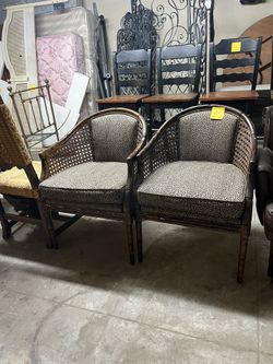 Wooden Rattan Armchair