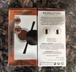 NEW REVOLUTION BROW POMADE IN BLONDE WITH DOUBLE ENDED BRUSH $5!