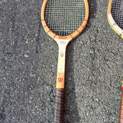 Wilson Jack Kramer Autograph Wood Tennis Racket Racket . two pieces