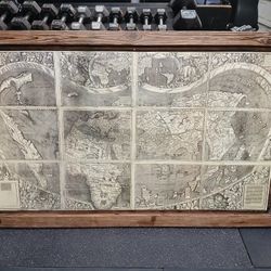OLD WORLD MAP ART WORK FRAME $120
