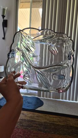 Vintage Mikasa "Tulips" Glass Serving Platter