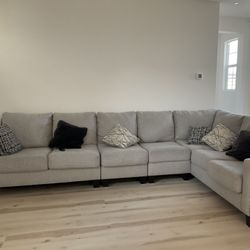 7 Seater Couch Light Gray With Pillows! 