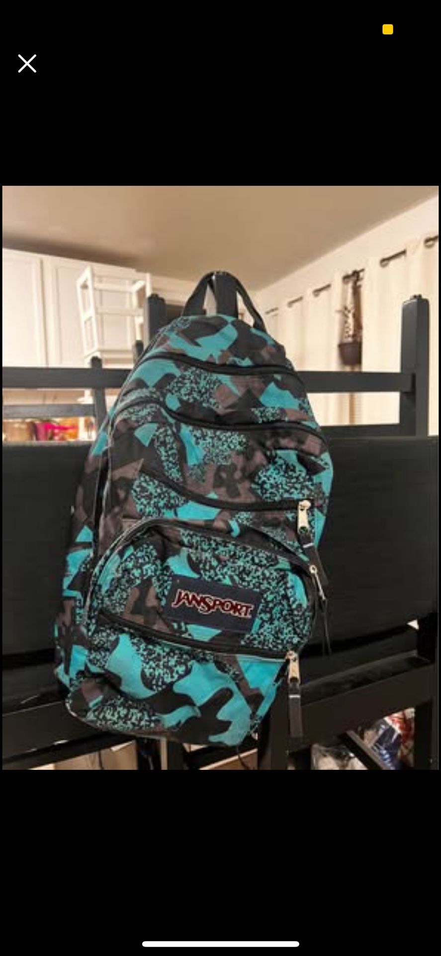 Jansport Backpack – Blue/Black Camo Print