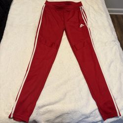 Adidas Red Sweatpants with White Accents