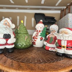 Christmas Decorations Ceramics Set Of 5