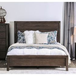 Brand New Rustic Brown Queen Size Bed Frame