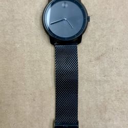 Black Movado Bold Dial Watch MB.01.1.34.6133 Stainless Steel Black Band Wristwatch Timepiece Luxury Brand Mens Quartz 3 ATM 30 Meters