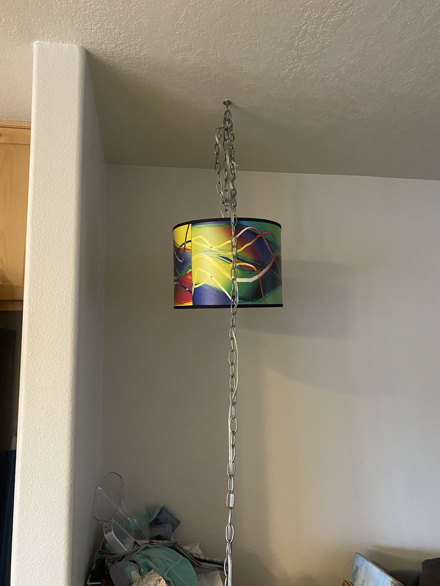 Plug-in Swag Pendant With Tyedye Shade