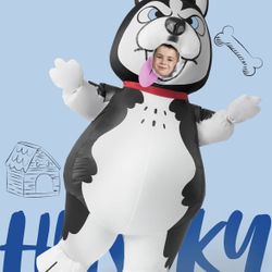 🆕 Spooktacular Creations Kids Halloween Inflatable Costumes, Husky Blow Up Costumes Boys with Gloves, Full Body Dog Inflatable Suit, F✅Retails $34.99