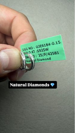 Natural Diamond Silver Huggies Earrings