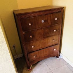 Antique Art Deco Wood Dresser H43”