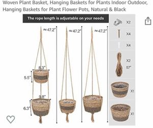 Hand-woven 2 Tier Hanging Planter Basket