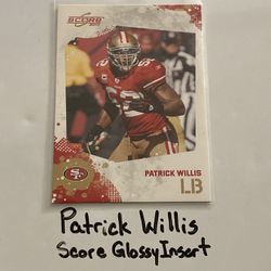 Patrick Willis San Francisco 49ers Hall of Fame LB Score Short Print Insert Card. 