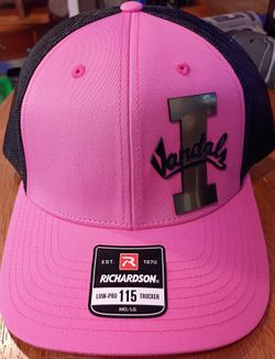 Richardson Low-Pro 115 Trucker Hat Pink Black Vandals I MD/LG