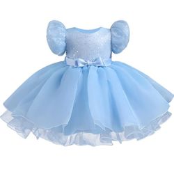 Baby Girls Shiny Sequin Bowknot Mesh Tiered Princess Tutu Pageant Dress Toddler
