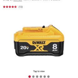 Dewalt 20V Max XR  Lithium Ion 8.0 Ah Battery 