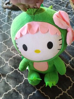 Sanrio Hello Kitty Green Dinosaur / Kaiju Plush Backpack