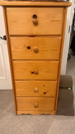 5-Drawer Solid Pine Chest
