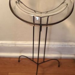 Glass floating candle holder stand.