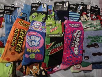 Characters, Brand Names, Candy, TV Shows Etc Socks