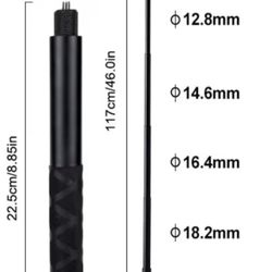 Invisible Selfie Stick for Insta360 X5/X4 DJI OSMO Pocket 3 GoPro 1/4" Thread