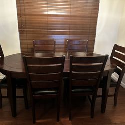 Free Real Wood Dining Table With 6 Chairs