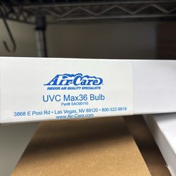 Brand new Air-Care UVC Max36 replacement UV bulb (Part # SA000110). Never used — still in original box.