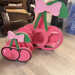 Wall Cherry Mini Perfume Shelves And Makup Brush Holder 