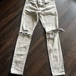 stacked skinny jeans tan 30x30
