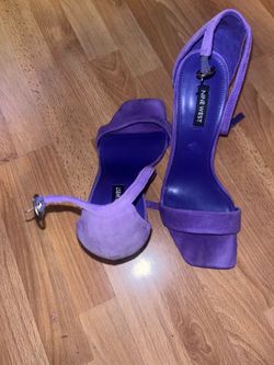 Purple suede block heel size 8.5