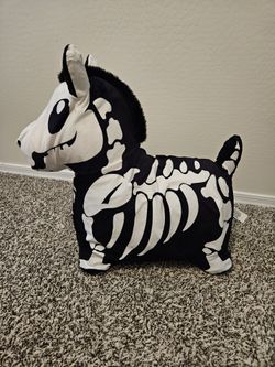 Bouncy Pals Skeleton Hopping Horse, Toddler Bouncing Animal Toys, Inflatable Plush Bounce Hopper, Kid Indoor Ride On Bouncer, Halloween Birthday Gifts