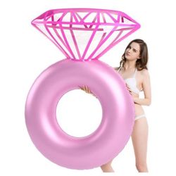 Jasonwell Inflatable Diamond Ring Pool Float - Engagement Ring Bachelorette Party Float Stagette Decorations Swimming Tube Floaty Outdoor Water Lounge