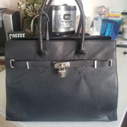 Black Genuine Leather Handbag