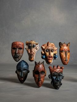 Set of 7 Tribal Decorative Mask magnets