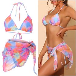 3pc Tie Dye Bikini + Sarong