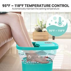 HOSPAN Collapsible Foot Spa Electric Rotary Massage, Foot Bath with Heat, Bubble, Remote, and 24 Motorized Shiatsu Massage Balls. Pedicure Foot Spa fo